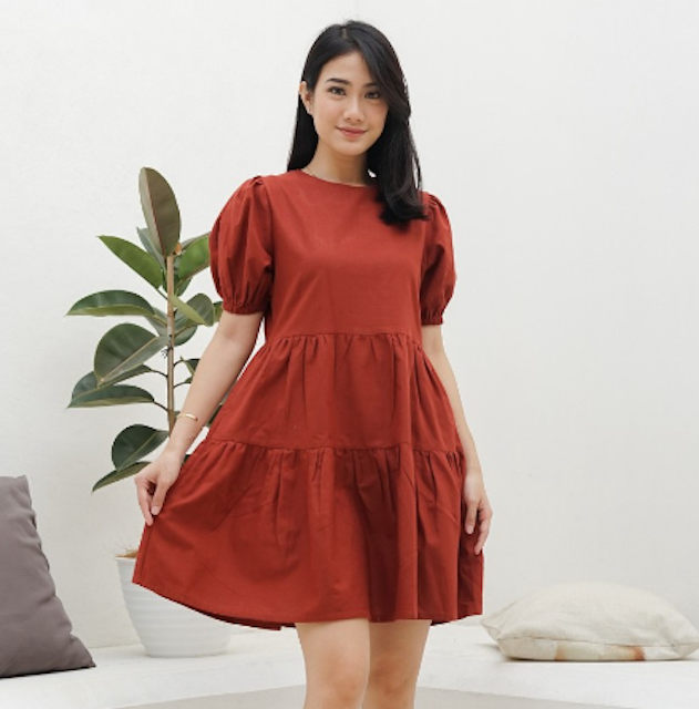 Ms Daisy Eloise Linen Puff Sleeve Dress