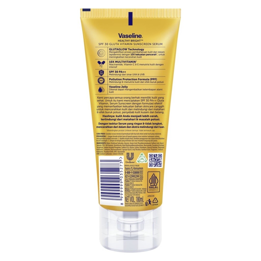 Unilever Body Care Indonesia Vaseline® SPF 30 PA++ Gluta Vitamin Sunscreen Serum