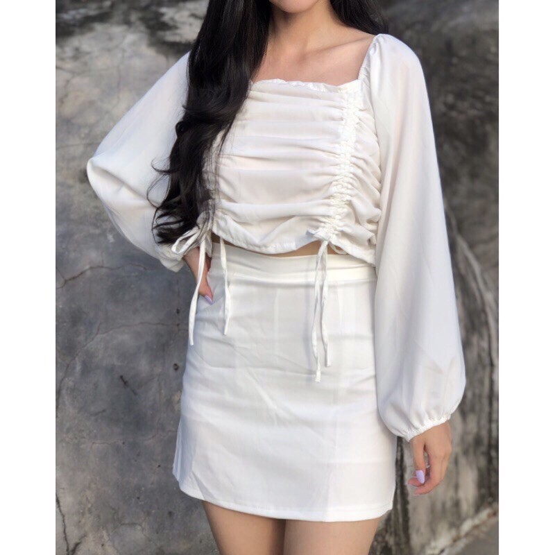  MABELLE Korean Crop Top Blouse