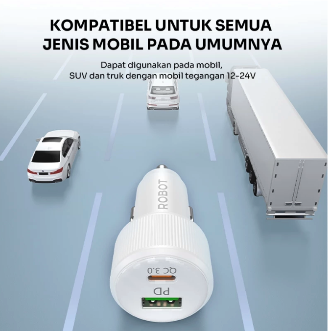 Wook Global Technology Robot Car Charger 20W Dual Port Output  RT-C11