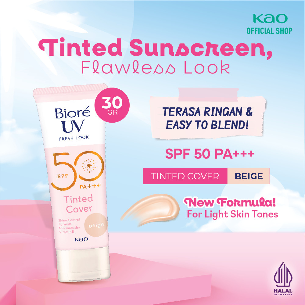 KAO Indonesia Biore UV Fresh Look SPF 50 PA+++ Tinted Cover Beige
