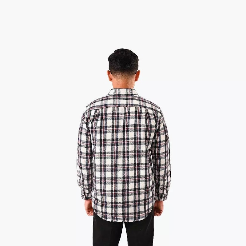 Broodis Kemeja Flannel White Montey Lengan Panjang 4