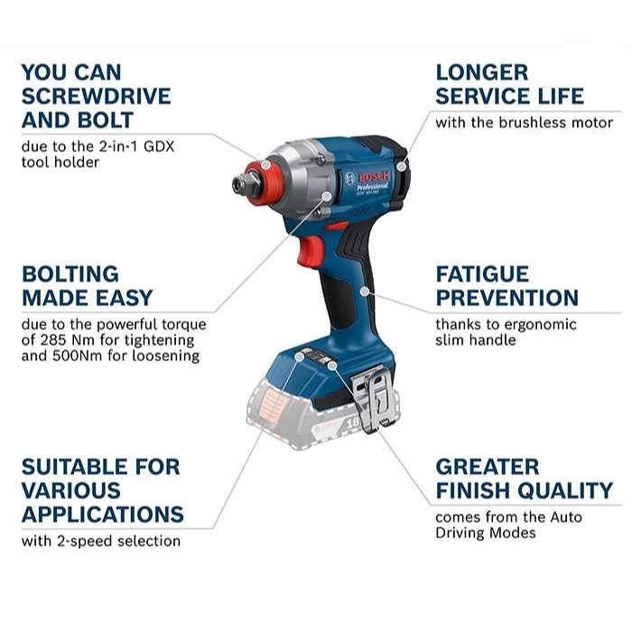 Robert Bosch Bosch Brushless Impact Driver & Wrench GDX 18V-285