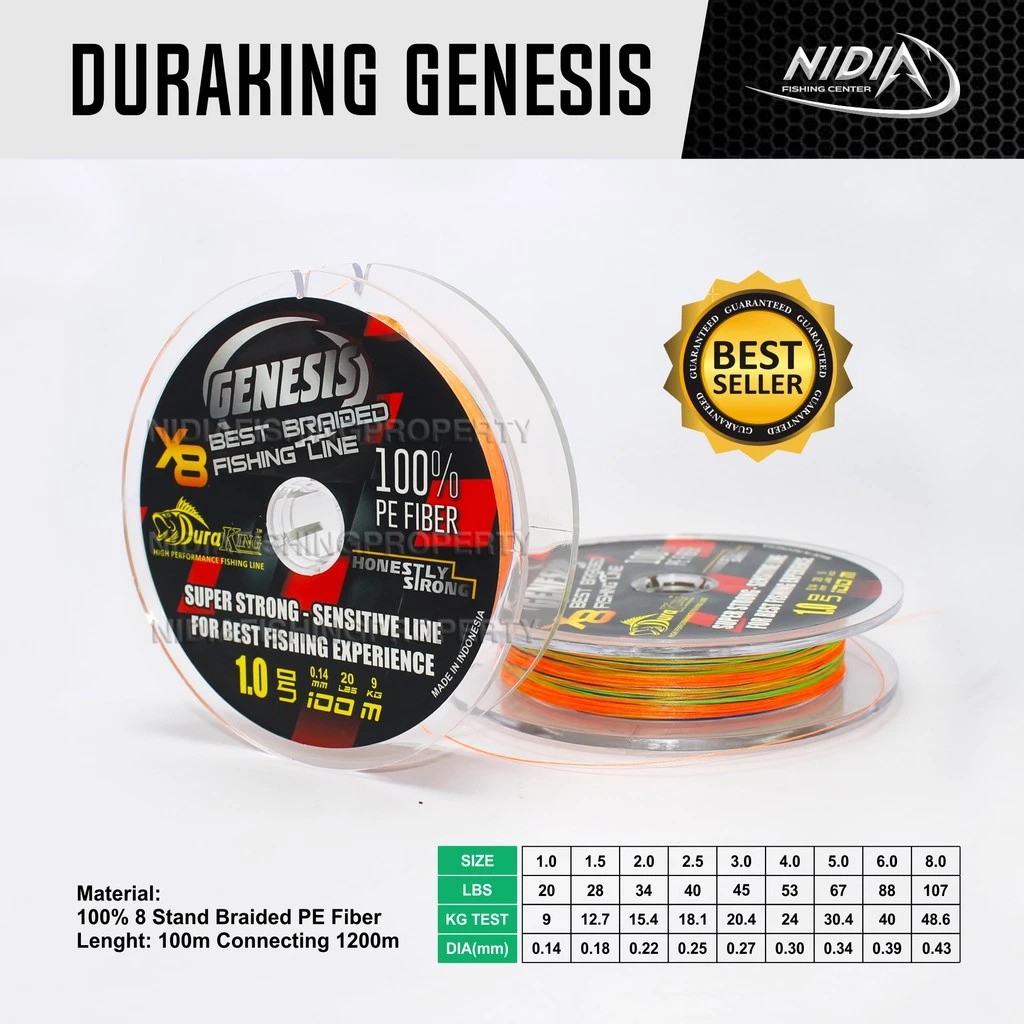 Duraking Genesis Braided Fishing Line X8 3