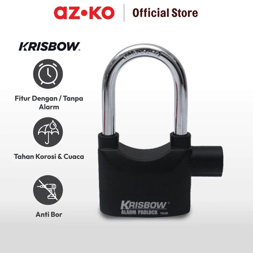 Krisbow Indonesia Krisbow® Gembok Heavyduty Dengan Alarm Hitam