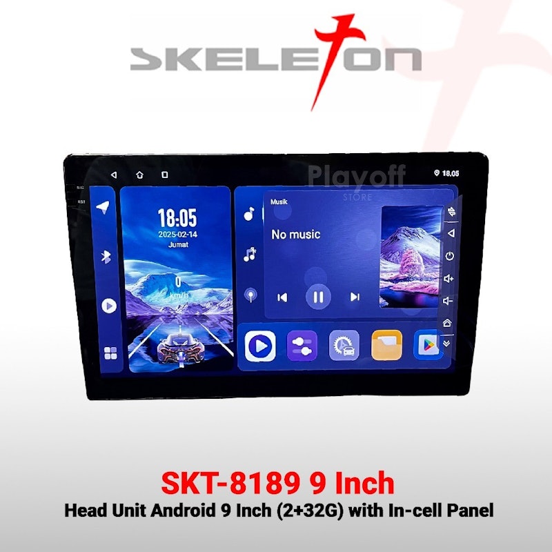 Skeleton Head Unit Android RAM 4+64 GB 9 Inch 4