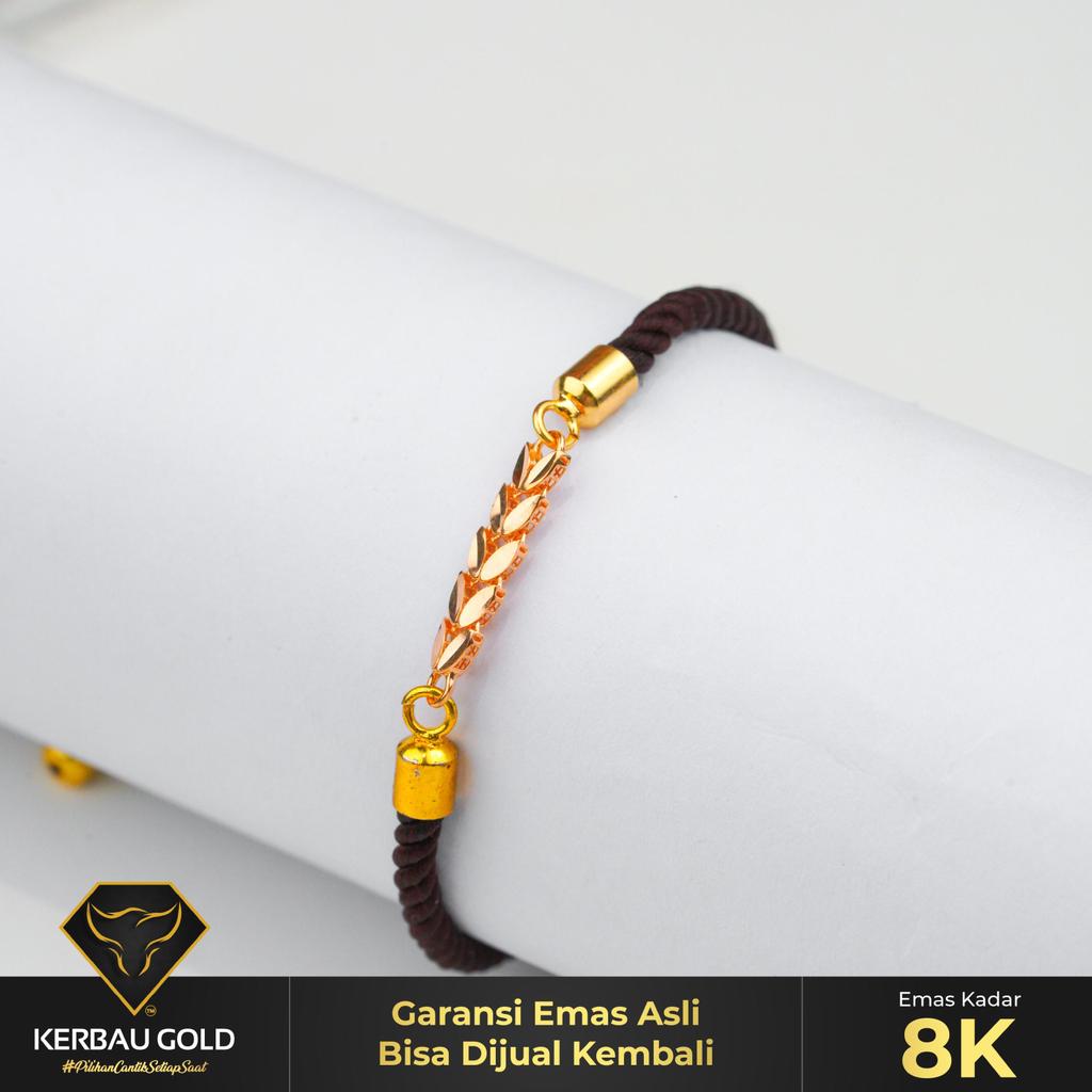 Gelang Emas Tali Daun Polos 8K