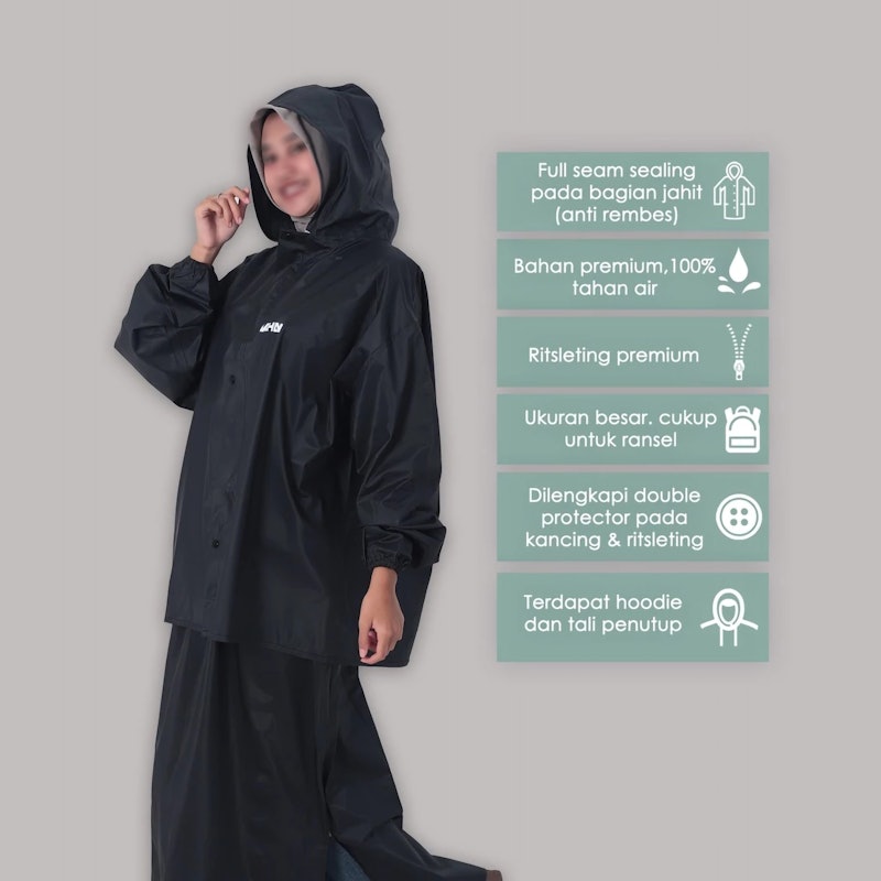 KHN Jas Hujan Raincoat Wanita Rok 3