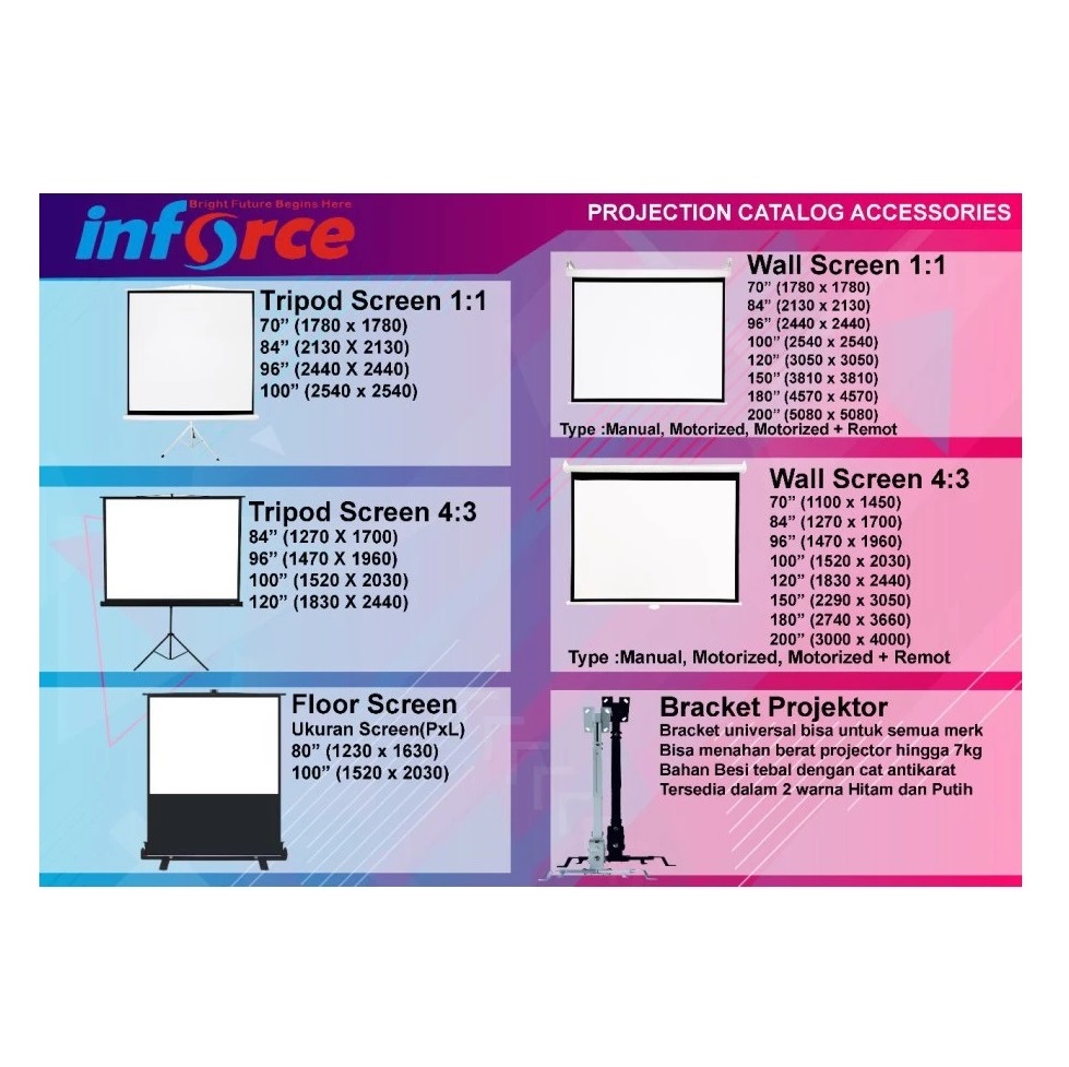 Inforce Tripod Screen Projector 70 inch 3
