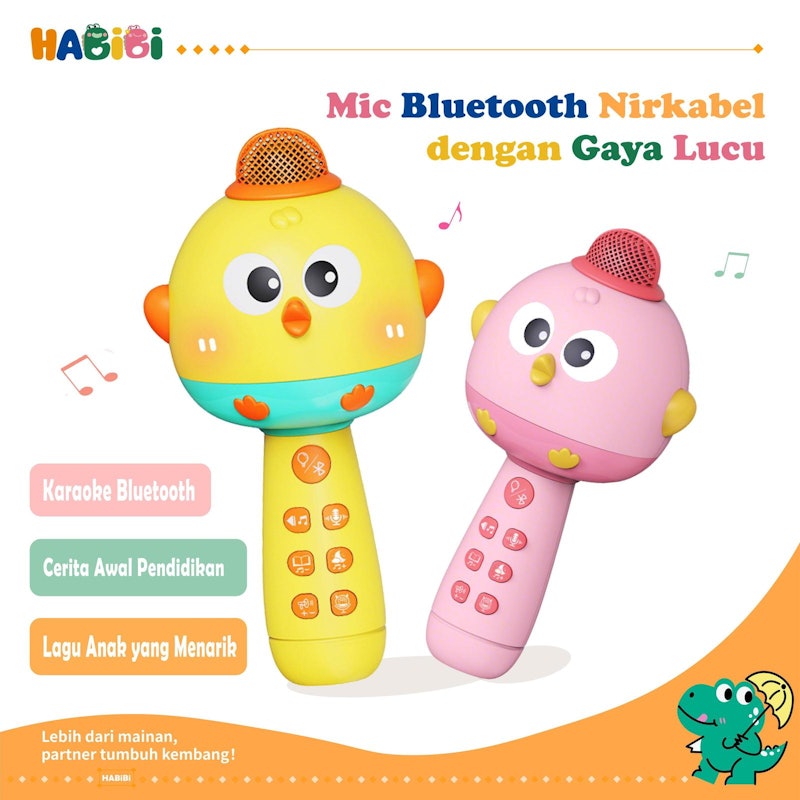 Habibi Mainan Mikrofon Anak Bluetooth Wireless 5