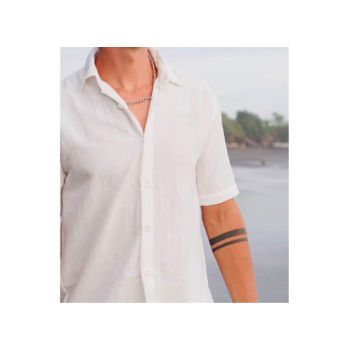  BEACHWELL Kemeja Pria Linen Katun Lengan Pendek Canggu Series