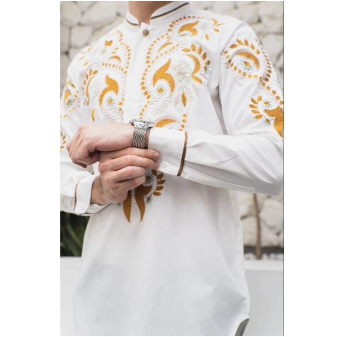  NUC.ID Kurta Bordir Jamal 02 Broken White