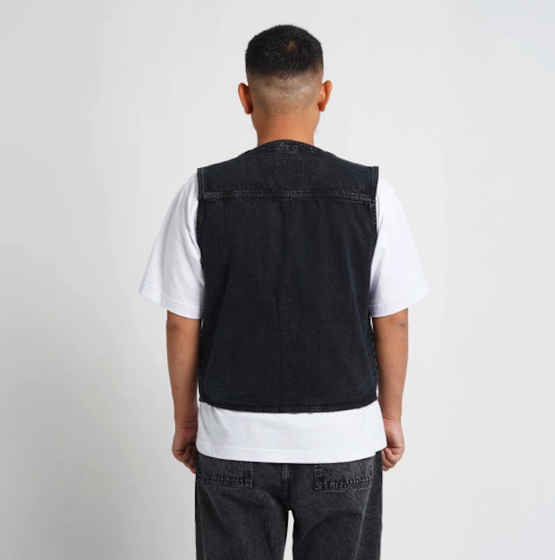 Superego Vest Denim Pria Snow Black 4