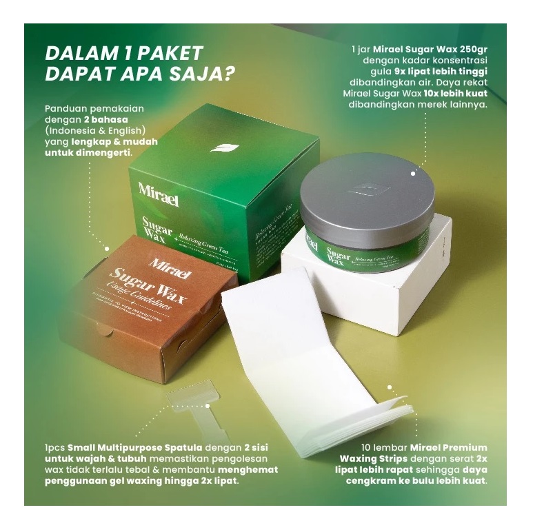 Mirael Natural Indonesia Mirael Relaxing Green Tea Sugar Wax