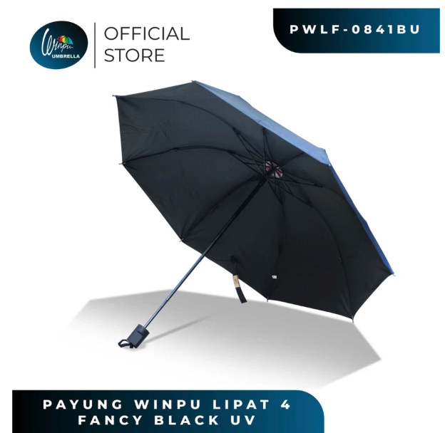 Winpu Umbrella Winpu Lipat 4 Fancy Black UV  PWLF-0841BU