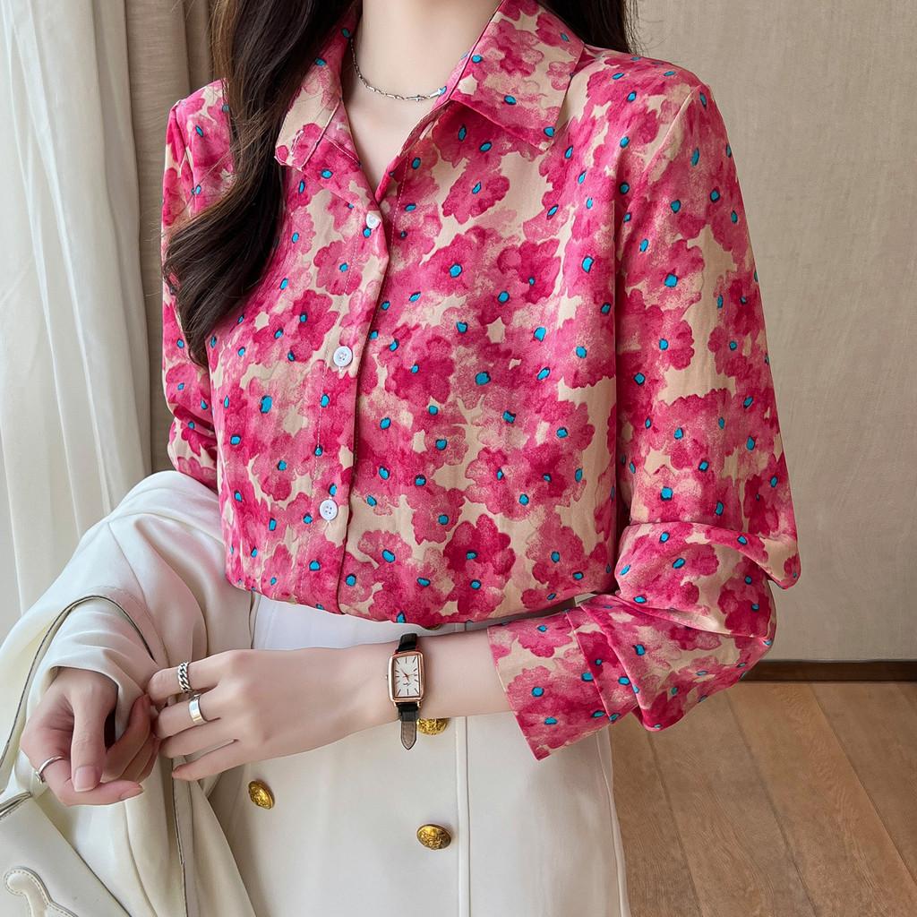  TianShun Flower Shirt Long Sleeves