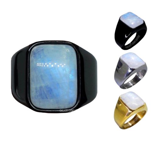 Cincin Batu Natural Biduri Bulan Air Laut Moonstone