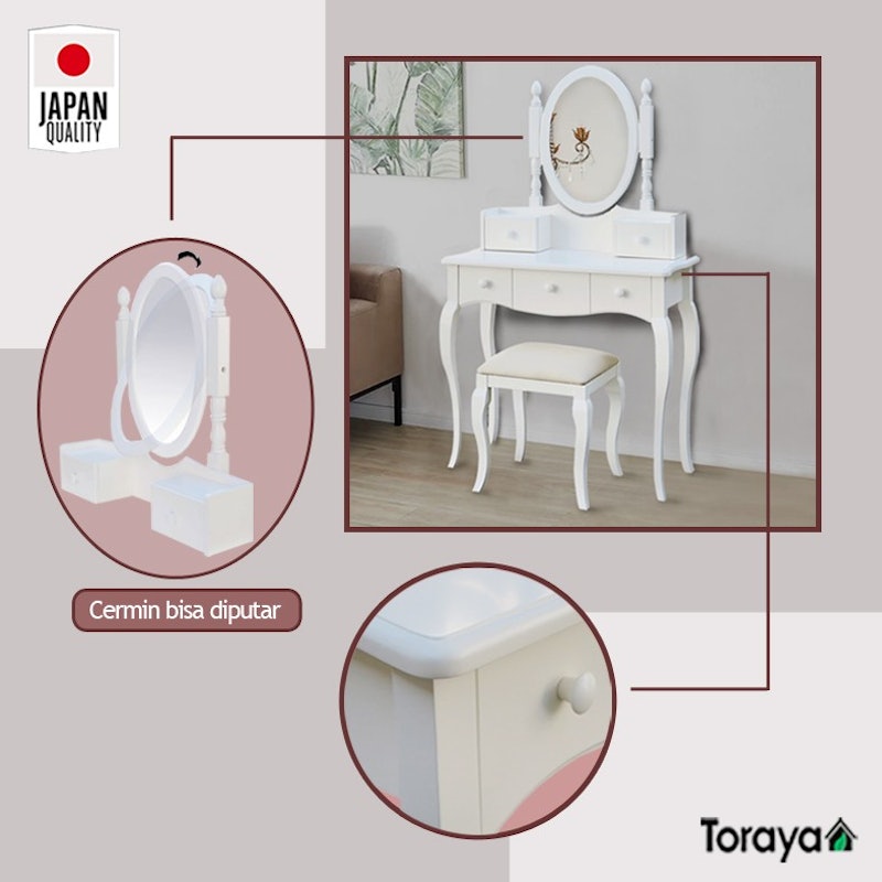 Toraya Meja Rias Cermin Klasik Minimalis 3