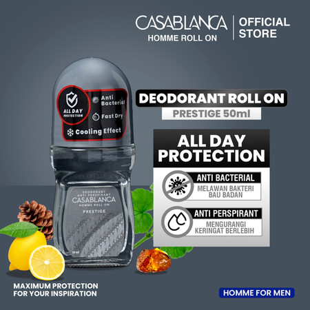 Priskila Prima Makmur Casablanca Deodorant Roll On For Men Silver