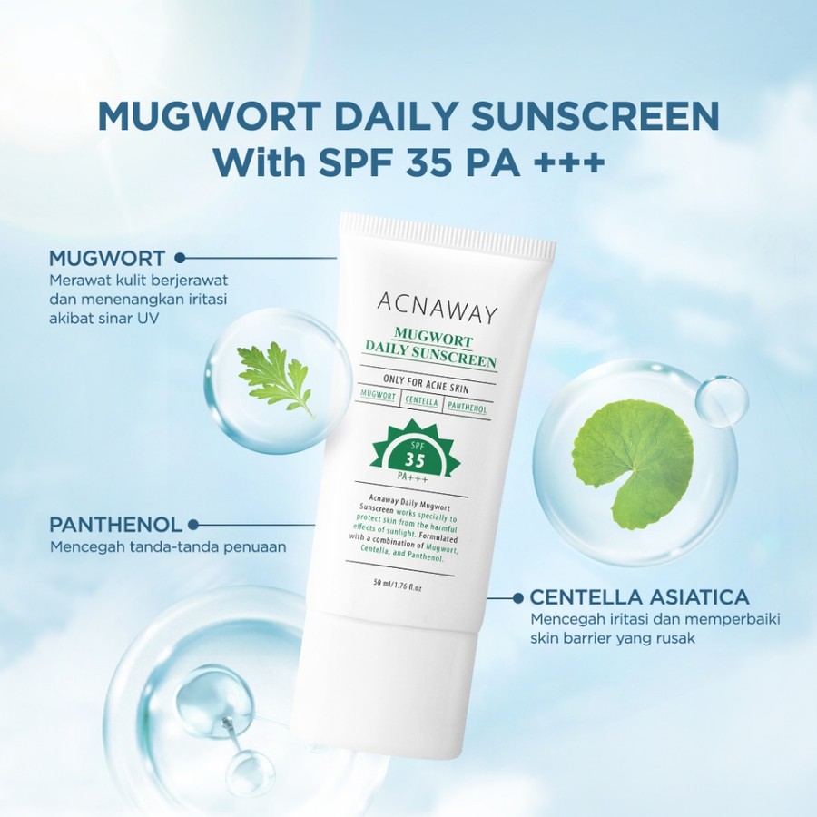 Cahaya Kosmetik Acnaway Mugwort Daily Sunscreen SPF 35 PA+++