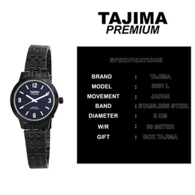 Tajima Jam Tangan Premium Wanita Black Band 3061 L