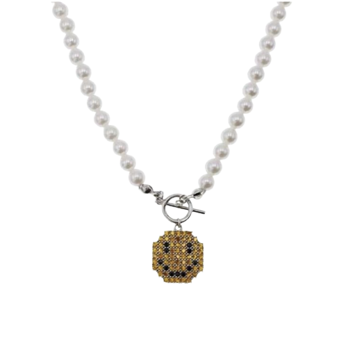 Nirvana Pearl Ice Stoned Smile Necklace