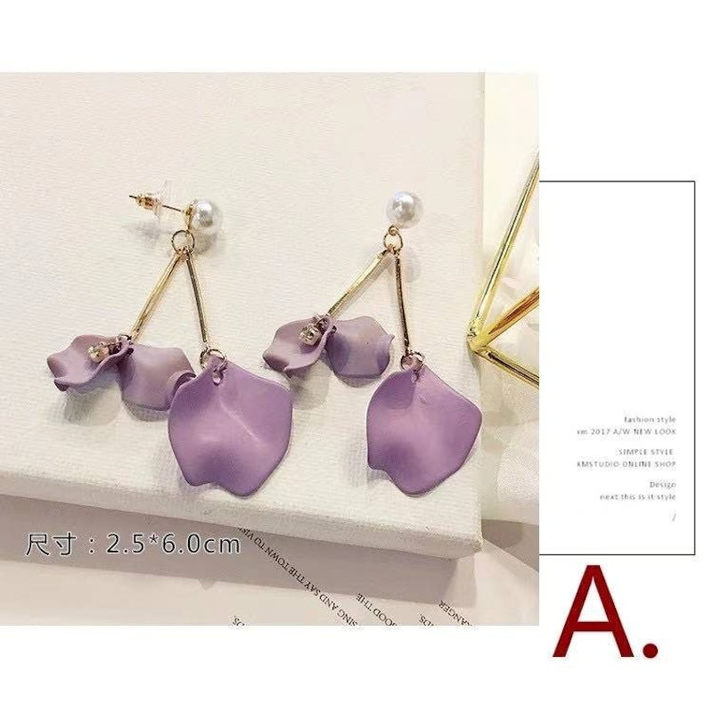 Anting Panjang Bunga Ungu 5