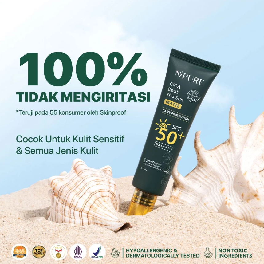 Penta Natural Kosmetindo N'PURE CICA Beat The Sun Matte SPF 50+ PA++++