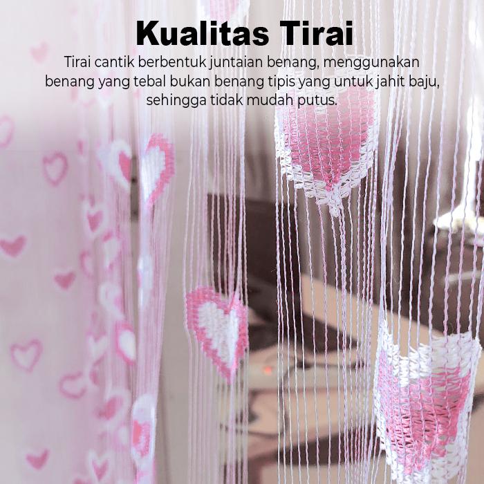  IDOHOUSE Tirai Gorden Pintu Motif Love Q1-1
