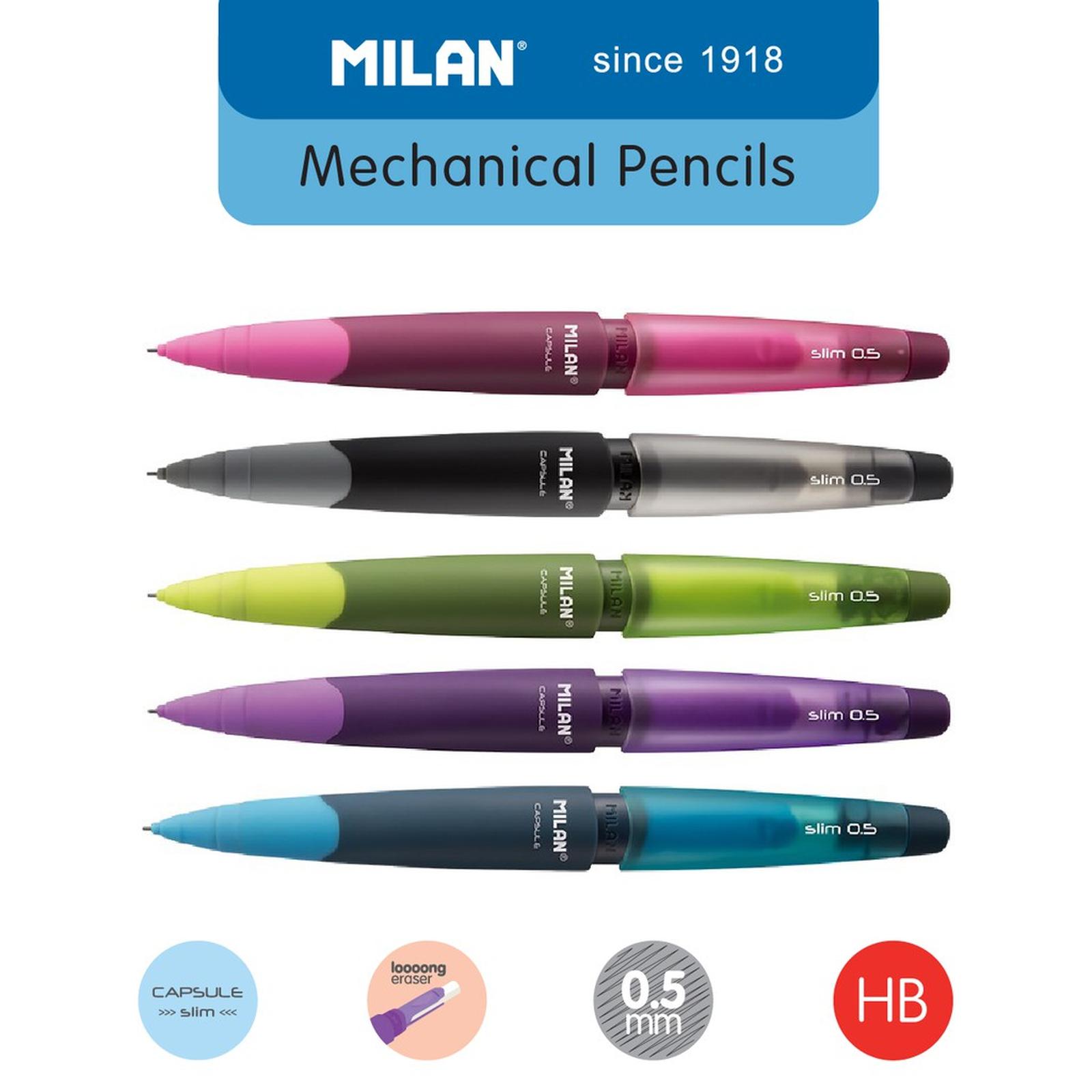 Milan® Mechanical Pencil with Eraser 0.5 mm Capsule Slim #1850249