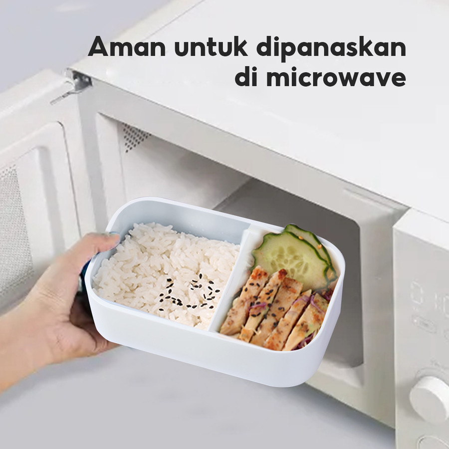 Miniso Hong Kong Miniso Kotak Makan 900 ml 2 Grids + Bag  1808024