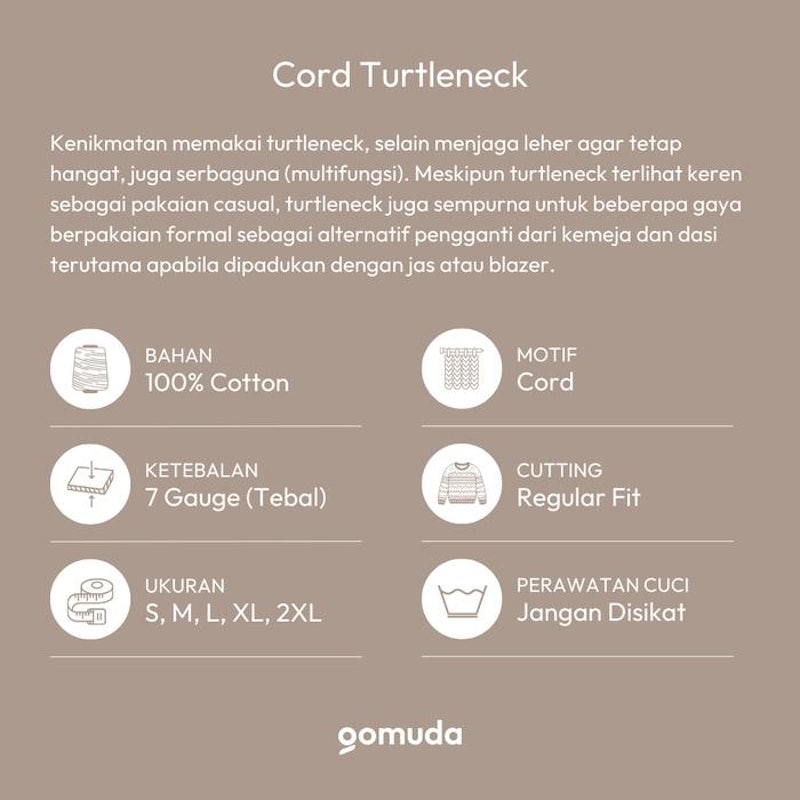 Gomuda Sweater Rajut Pria Cord Turtleneck 5