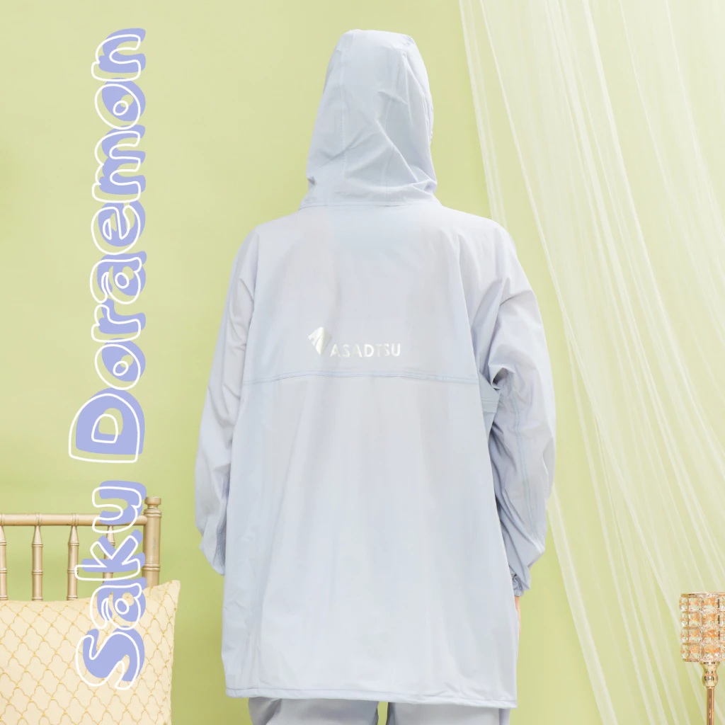  ASADTSU Jas Hujan Saku Kangguru Besar Setelan Dewasa
