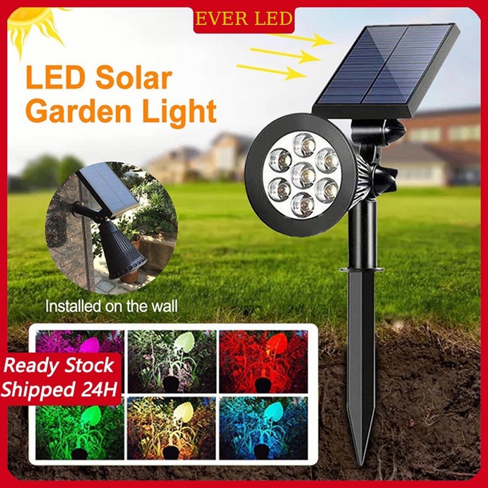  COMEOX Lampu Taman Tenaga Surya 7 LED RGB