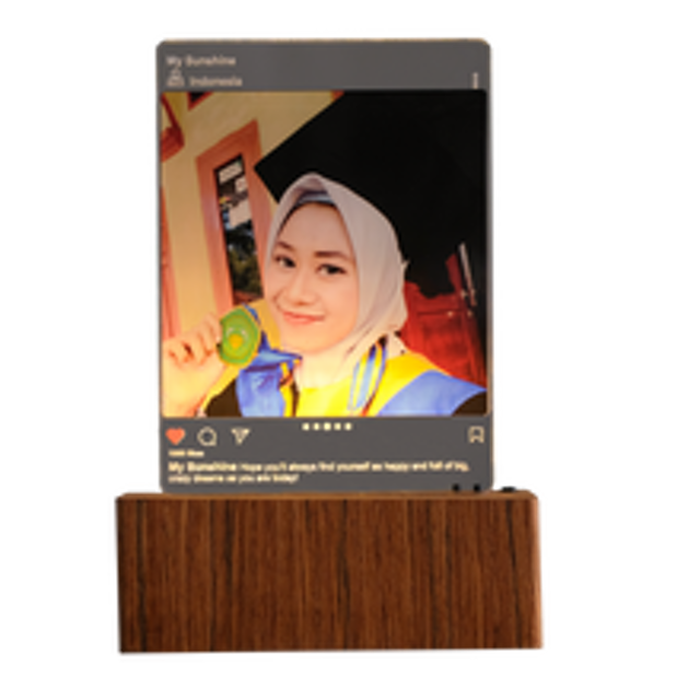 MP3 / Musik Instagram LED Acrylic Custom - Kayu Teak 1