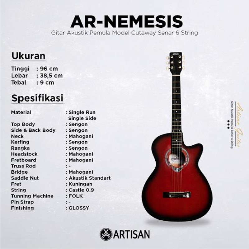 Artisan Ar-Nemesis Gitar Akustik Pemula 5