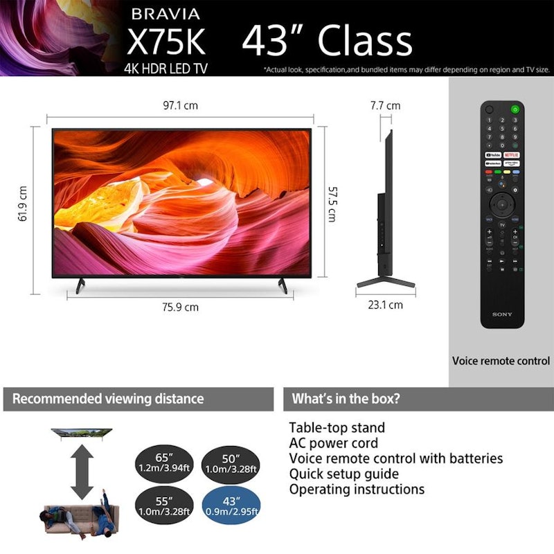 Bravia X75K 50" 4K HDR TV Smart TV 5