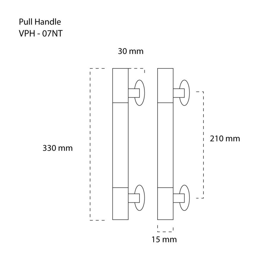 Cahaya Bangunan Baru VIANO by NOBLEZA Pull Handle 33 cm Stainless Motif Kayu VPH-07 NT