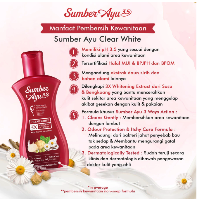 Unza Vitalis Sumber Ayu Feminine Wash Clear White 