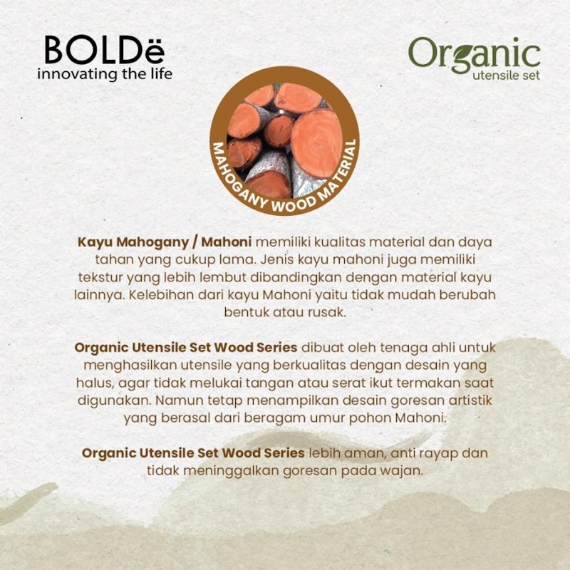 BOLDë Organic Utensil Set 4 Pcs Wood Series 3