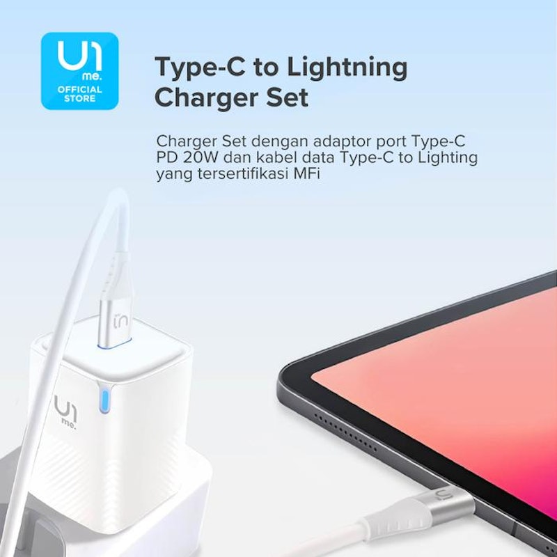 U1me. Power Charger PD20W with MFI Cable 3