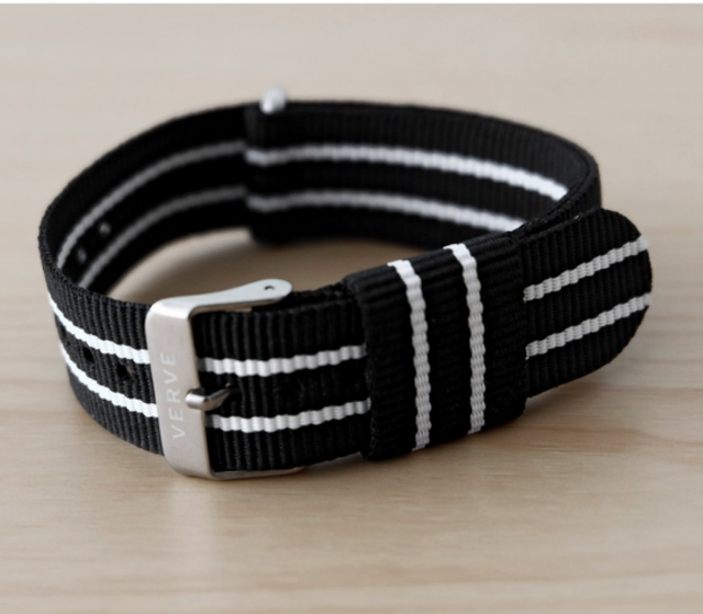VERVE Nato Nylon Strap - Black Stripe 001