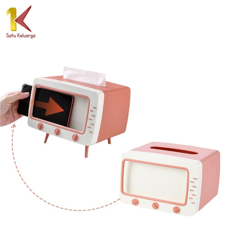 Tempat Tisu + Stand Phone Holder Bentuk TV 4