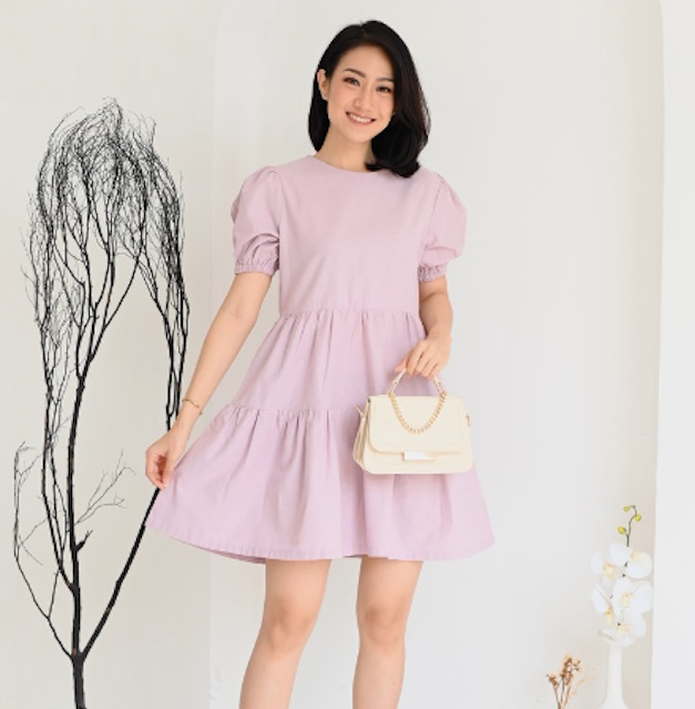 Ms Daisy Eloise Linen Puff Sleeve Dress