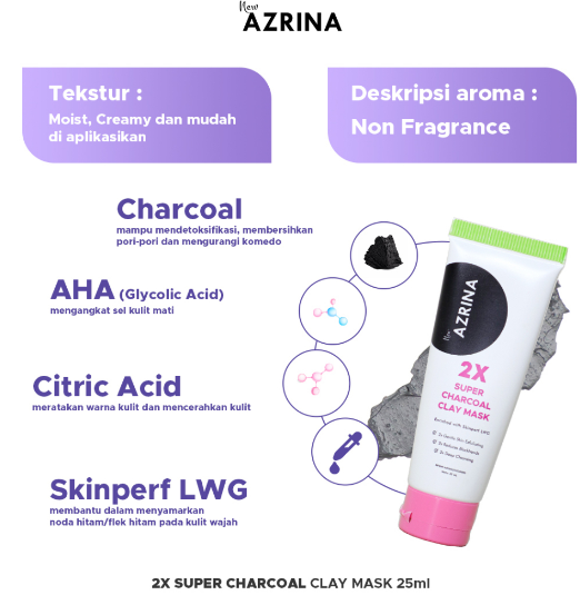 Azrina 2x Super Charcoal Clay Mask