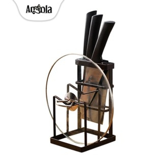 Angola Angola Tempat Panci Tutup E13 Rak Alat Dapur Rak Piring Pisau Holder