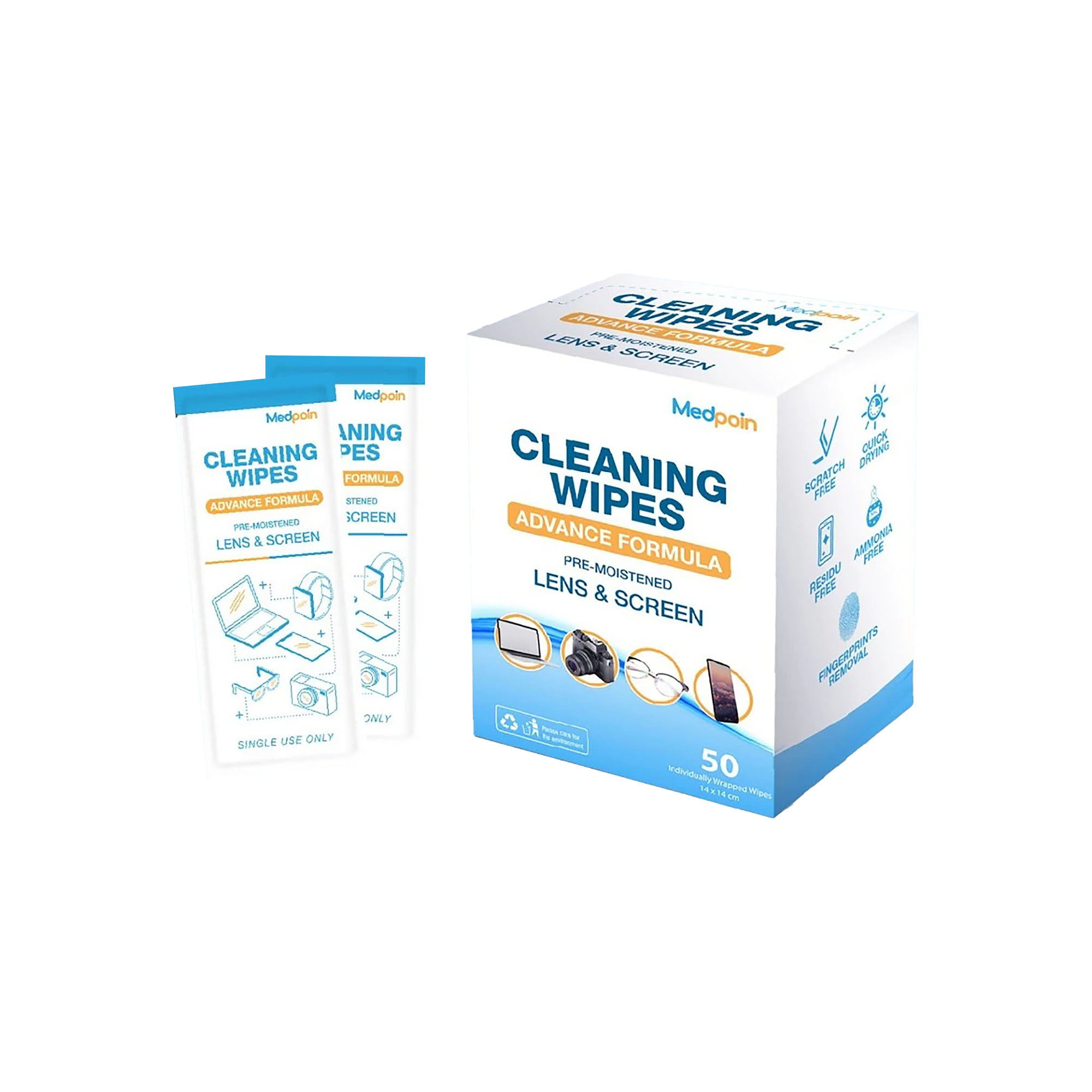 Medpoin Cleaning Wipes Pre-Moistened Lens & Screen