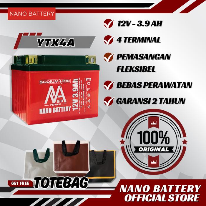 Nano Battery Trading Indonesia NANO BATTERY Aki Motor Sodium Ion YTX4A