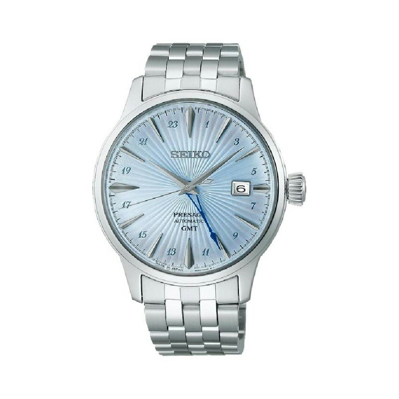 Seiko Presage Cocktail Skydiving GMT Light Blue Stainless Automatic 1