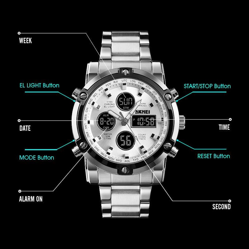 SKMEI Jam Dual Time 3